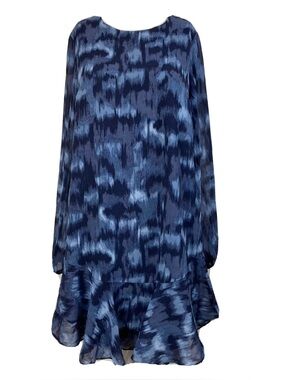 BCBGMaxAzria pacific blue cloud long sleeve drop waist dress